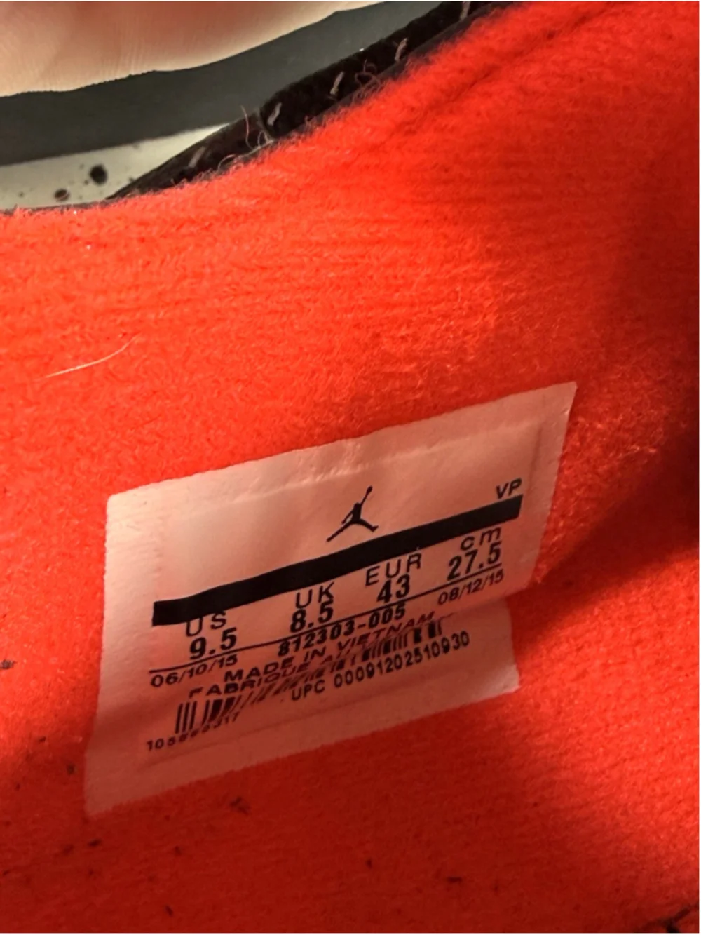 Jordan size air